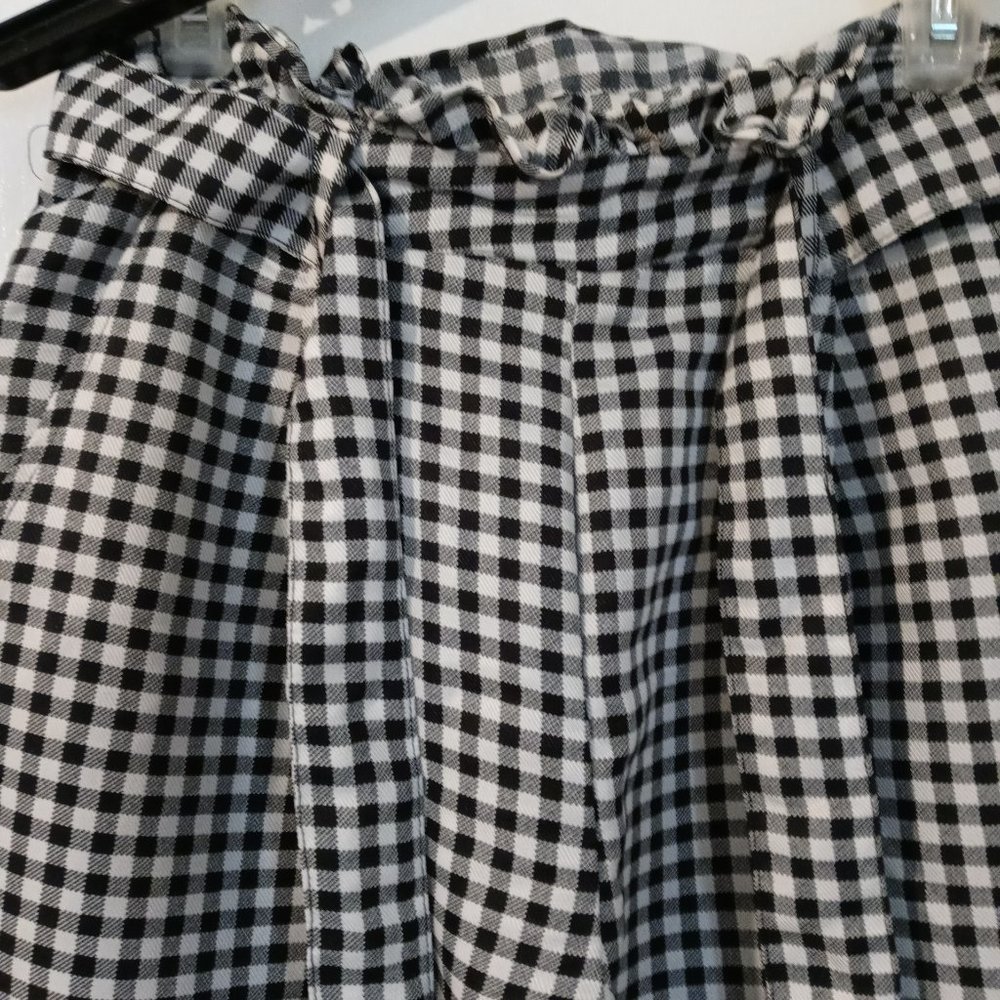 Derek Heart Juniors Black Gingham Fabric Front Self Slant Pocket pants S 044